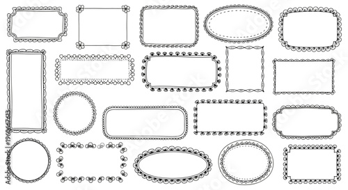Collection of Hand-Drawn Decorative Borders and Frames - Vector Elements