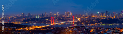 Tableau sur toile 15 July Martyrs Bridge / Bosphorus Bridge night view