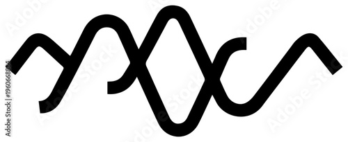 Minimalist black line icon of bollinger band for finance and stock market analysis with simple curves on white background