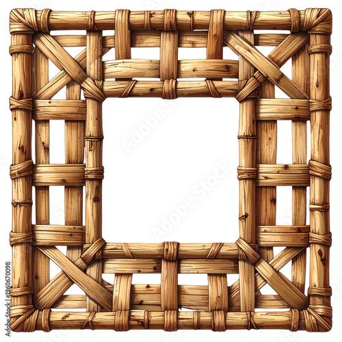 Rustic Wooden Frame for Artwork or Photo Display in Natural Style