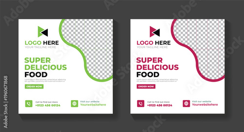 Food Banner Design – Professional Social Media Post Templates for Restaurants