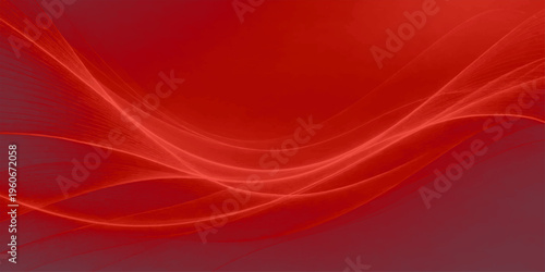 A smooth red abstract wallpaper featuring flowing blue waves and soft curved lines that create an artistic motion of energy across a silk texture backdrop