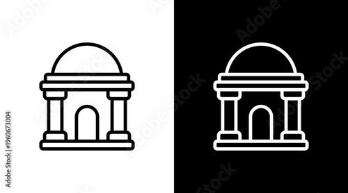 City Hall White Icon Set Design