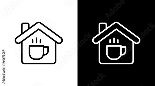 Cafe White Icon Set Design