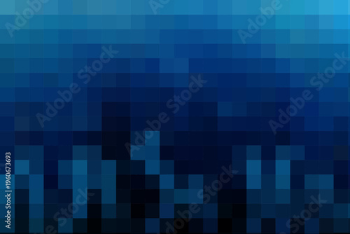 Deep Blue Mosaic Pixel Cityscape Background, Abstract Geometric Square Pattern, Dark Teal Navy Gradient Texture, Modern Wallpaper for Design, Banner, Presentation and Creative Digital Art Projects