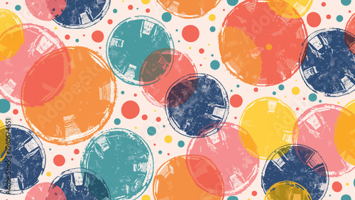 Vibrant colorful seamless pattern featuring abstract hand drawn floral motifs for modern trendy wallpapers playful artistic textiles and creative background design.