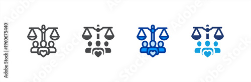 Social Ethics icon multiple style collection. Vector illustration.
