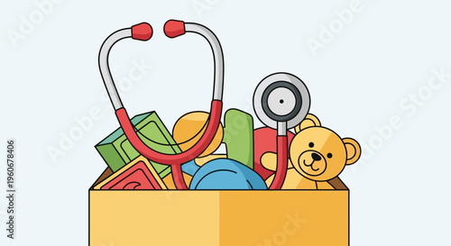 Medical Examination Consultation Between Doctor and Patient Concept Illustration