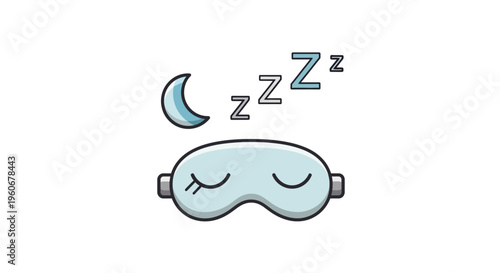 Sleep Quality and Healthy Rest Concept with Eye Mask Illustration