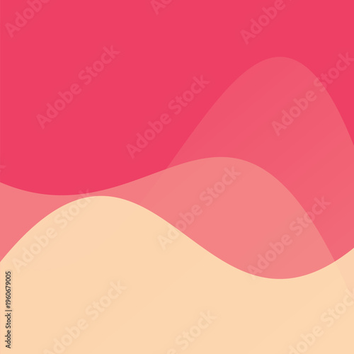 Abstract wavy background with pink and cream fluid shapes, minimalist vector wave pattern, soft flowing organic curves