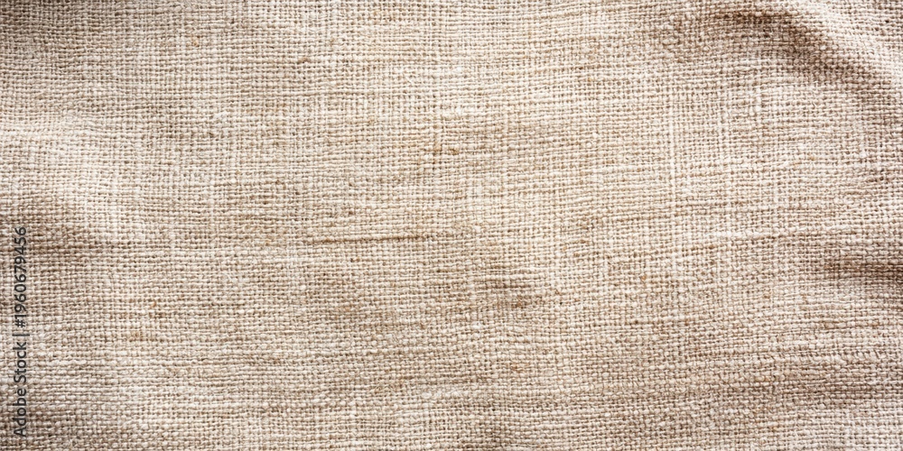 Fototapeta premium Coarse burlap fabric texture background in natural beige for rustic design upholstery and packaging background use
