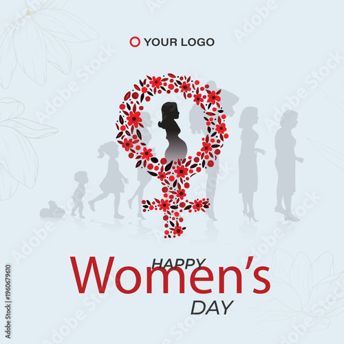 Happy womens day vector background design template