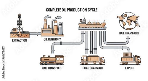 Oil Production Cycle Process Flowchart