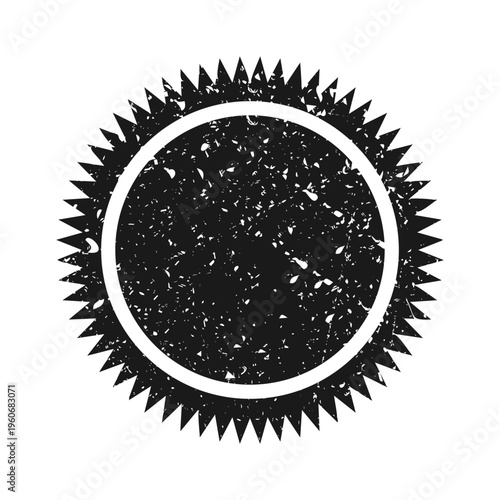 Post stamp, label or badge. Grunge imprint and postmark. Brown vintage circle postcard watermark. Used envelope design element. Vector illustration