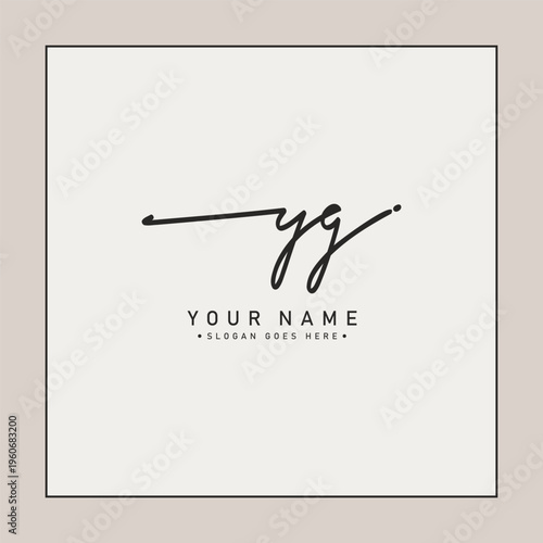 Simple Signature Logo for Alphabet YG - Handwritten Signature for Photography and Fashion Business