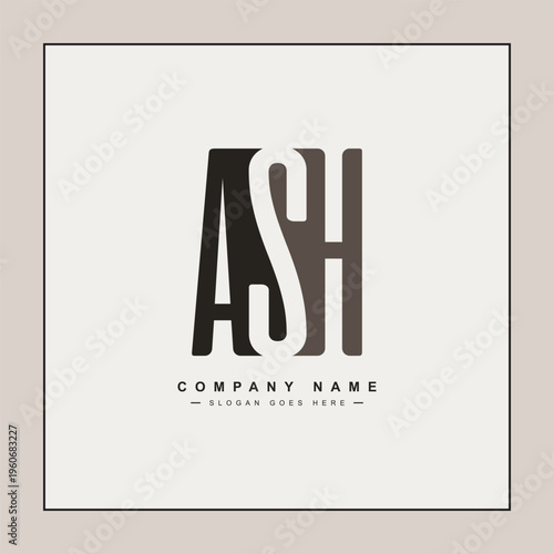 Simple Business Logo for Initial Letter ASH - Alphabet Logo