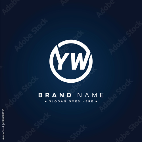 Creative Logo for Initials YW in Monogram Style - Vector Template for Initial Letter Y and W