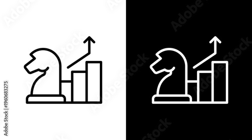 Growth Strategy White Icon Set Design