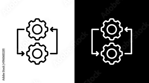 Change Management White Icon Set Design