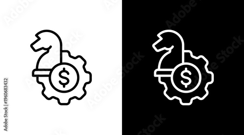 Business Strategy White Icon Set Design