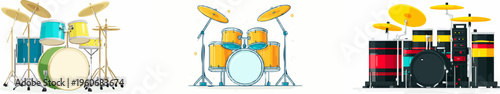 Vibrant Drum Set: A Musical Symphony in Motion