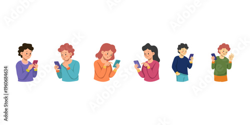 Illustration of Person Using a Mobile Phone
