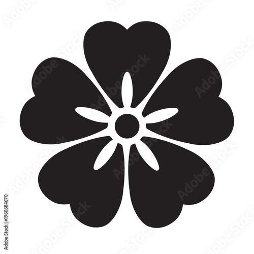 日本の伝統的な植物紋の家紋「桜紋」のイラストベクターデータ