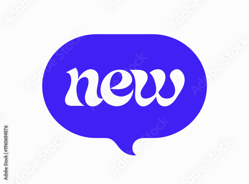 Purple New Speech Bubble Minimalist