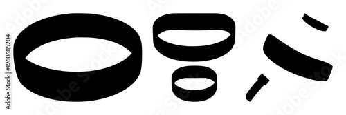 Wristband set with silhouette outline design featuring monogram, minimalist, single color strap with fashion accessory and wearable tech