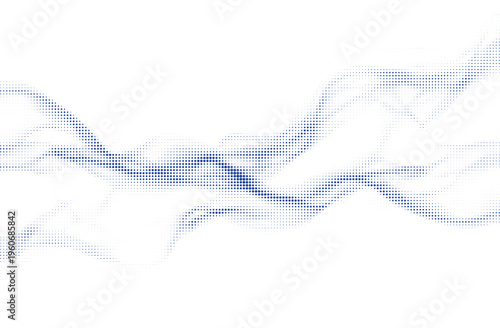 Abstract blue halftone wave pattern