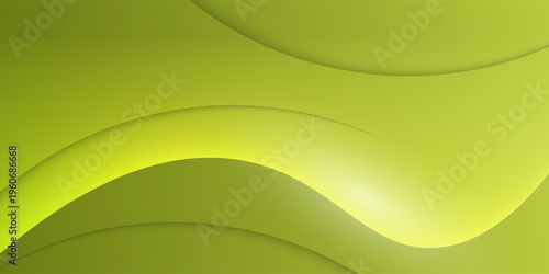 Abstract Green Flowing Waves Background Vector