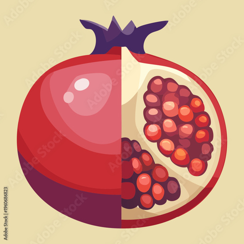 Spiky durian fruit with yellow creamy flesh known as the king of fruits for asian cuisine - Vector Illustration