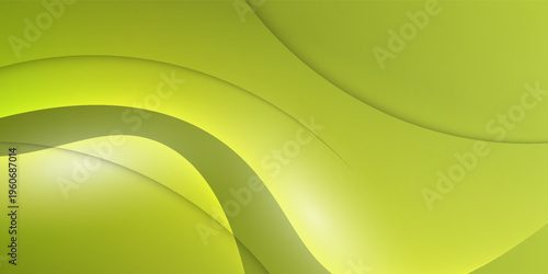 Abstract Green Flowing Waves Background Vector