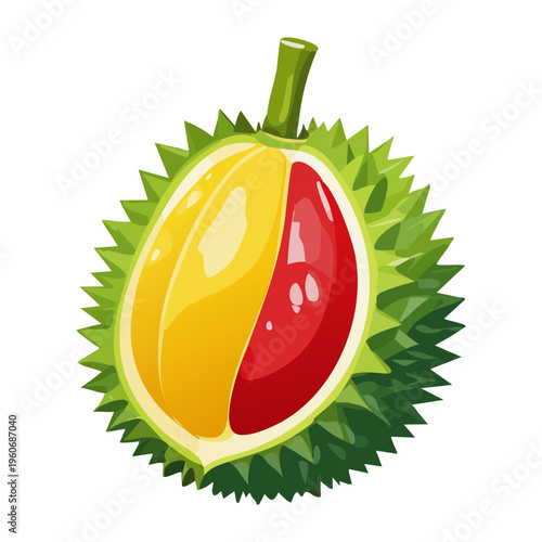 Green whole fig with a smooth skin for mediterranean garden and fresh organic fruit market visuals - Vector Illustration