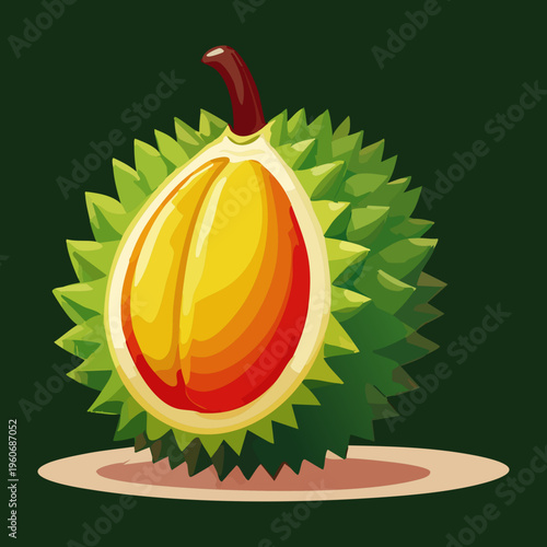 Half cut guava showing pink pulp and yellow skin for tropical juice and healthy breakfast themes - Vector Illustration