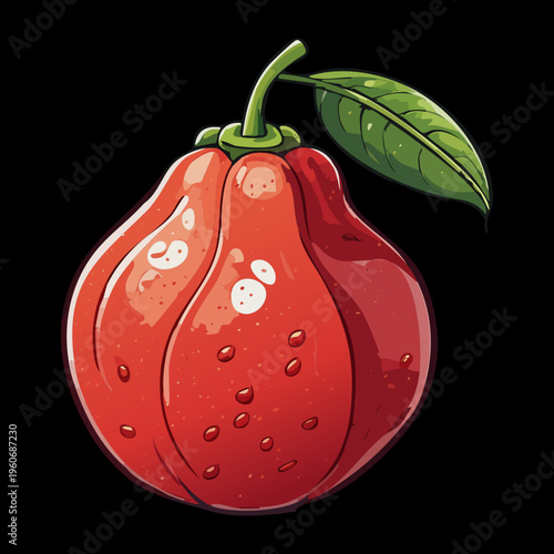 Sliced strawberry for summer fruit picking and sweet garden berry jam label design elements - Vector Illustration