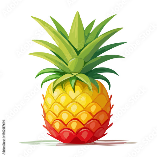 Yellow pineapple for tropical summer beach party and refreshing exotic drink menu designs - Vector Illustration