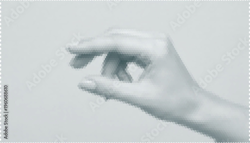 Closeup of a hand making a pinching gesture, representing precision, holding something small, or measuring