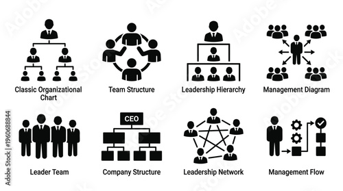 Vector Organizational and Management Structure Icons Collection