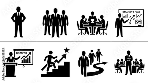 Vector Leadership and Decision-Making Icons Collection