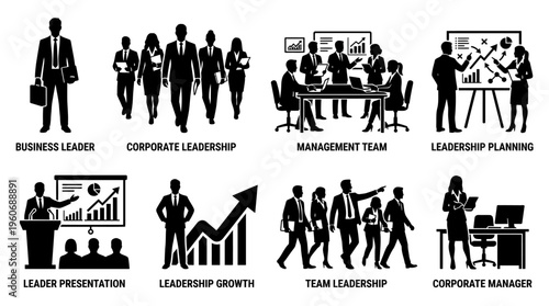 Vector Leadership and Decision-Making Icons Collection