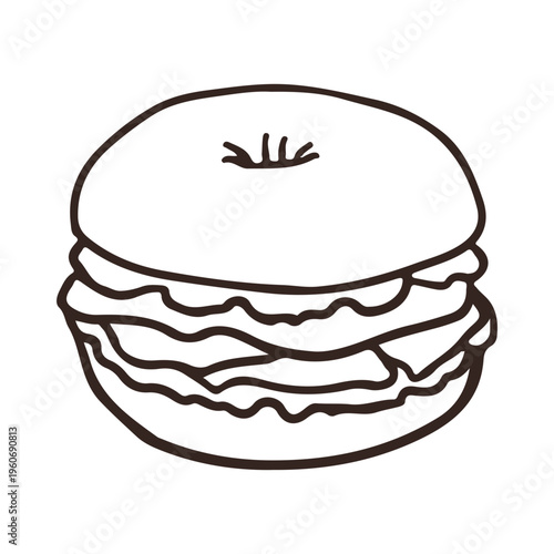 Bagel sandwich with cream cheese and filling