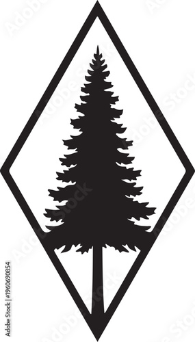 Geometric Pine Tree Emblem