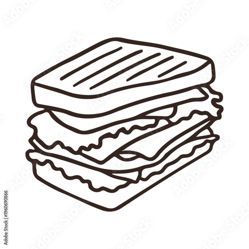 Grilled double decker club sandwich