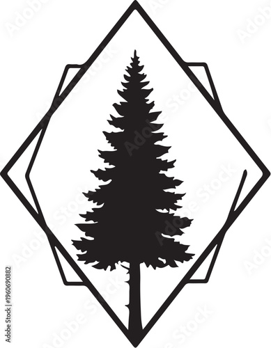 Geometric Pine Tree Emblem