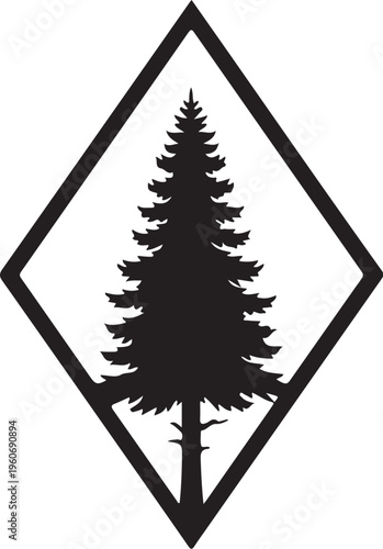 Geometric Pine Tree Emblem
