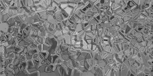 Intricate geometric abstract background with a crystalline or mosaic-like texture in shades of gray and silver, offering a complex and detailed visual pattern