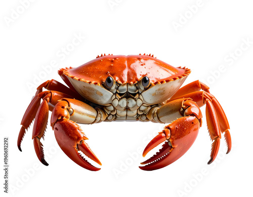 Bright orange crab close-animated movie showing vivid shell texture and detailed claws