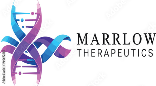 DNA Helix Biotechnology Logo Concept with Genetic Ribbon Design for Pharmaceutical Company, Medical Research, Biotech Innovation and Therapeutics Branding