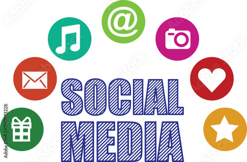 Social media and reaction icon set with emojis,likes,hearts and symbols collection with communication camera and global network elements Perfect for digital marketing, communication.